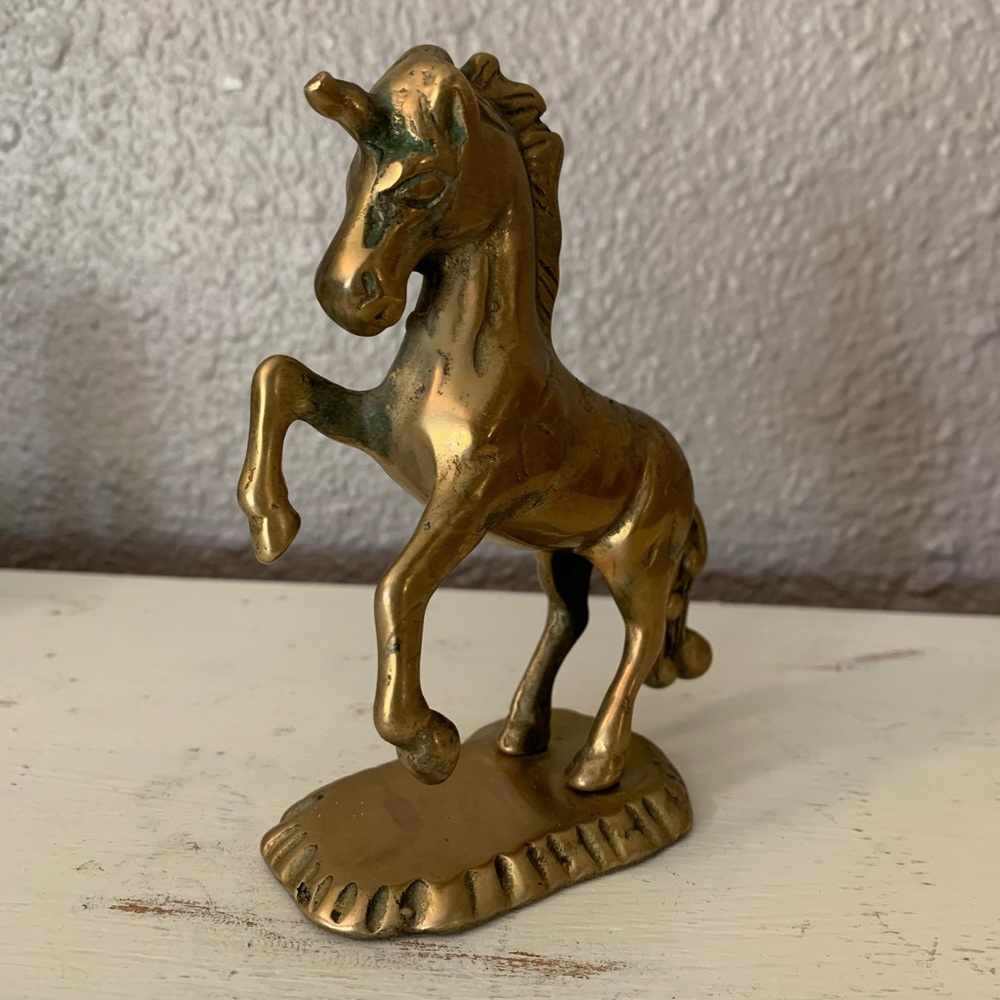Vintage Brass Unicorn - Picture 2 of 5